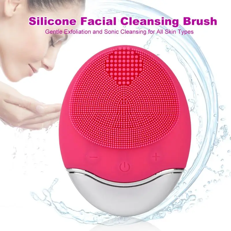 Silicone Facial Cleansing Brush with Gentle Exfoliation and Sonic