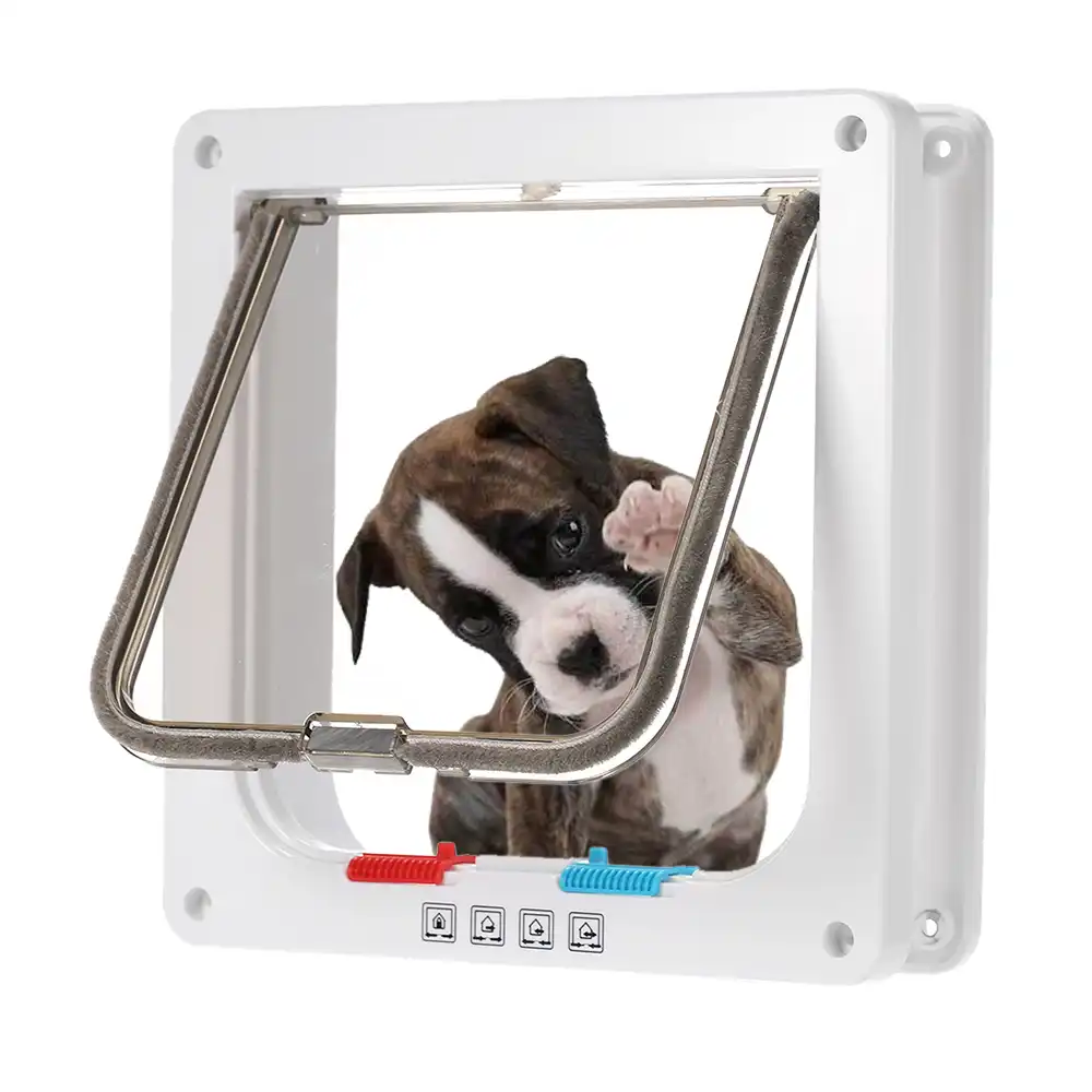 Smart Switch Dog Door Small Middle 4 Way Locking Cat Flap Wall