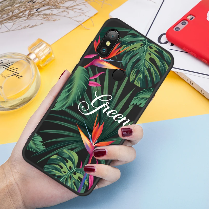 

Silicone Case For Xiaomi Redmi Note 6 Pro Flower Plant Case Cover For Redmi Note 5 5 Plus A2 Lite Luxury Floral Funda Coque