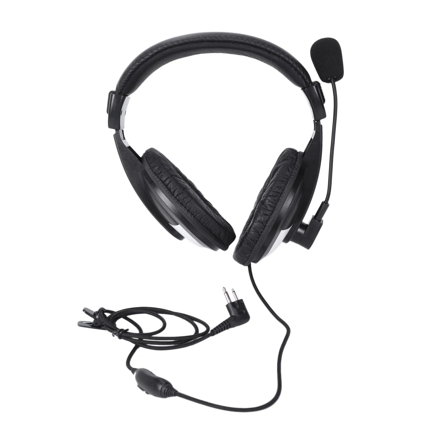 Heavy Duty Two Earphone Headset Boom Mic For Baofeng/Hyt/Tyt/Wouxun