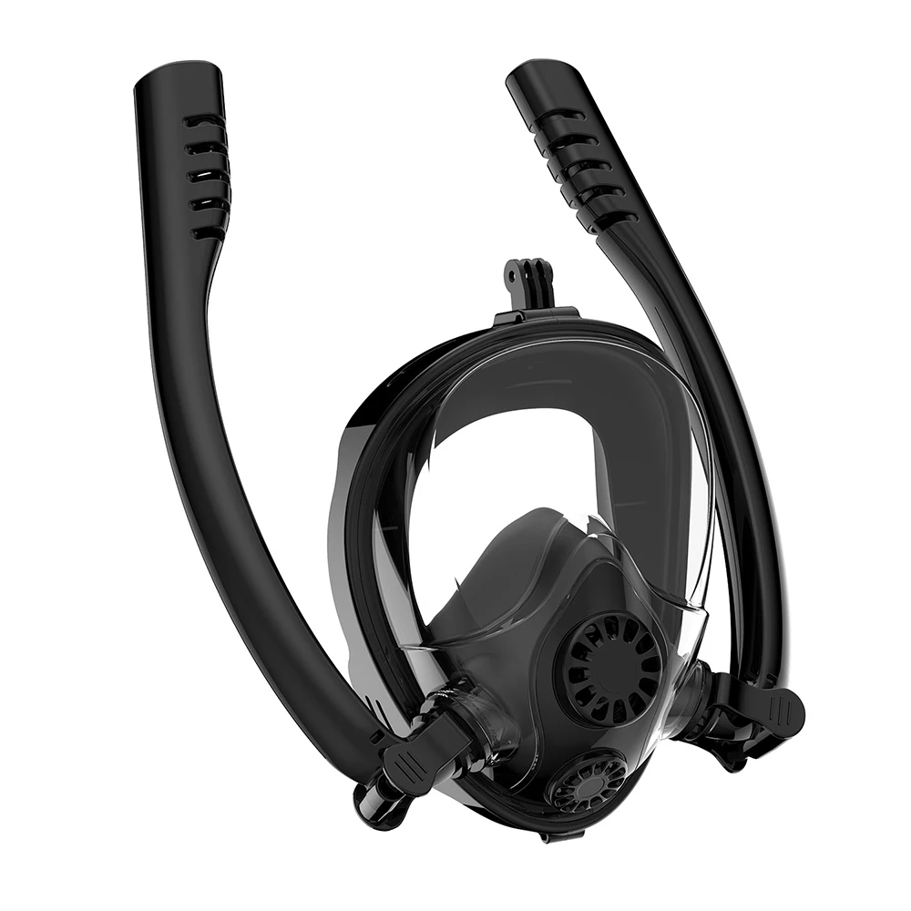 

2019 New Design Double Snorkels Advanced Breathing System Diving Mask Scuba Mask Underwater Anti Fog Full Face Snorkeling Mask