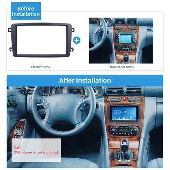 

Harfey Car 2Din Stereo Frame Plate Mount Panel Fascia Kits For Mercedes BENZ C CLASS W203 2002 2003 2004 Stereo Autoradio Dash