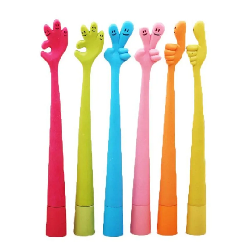 

6pcs creative stationery cute cartoon free curved pen finger pen