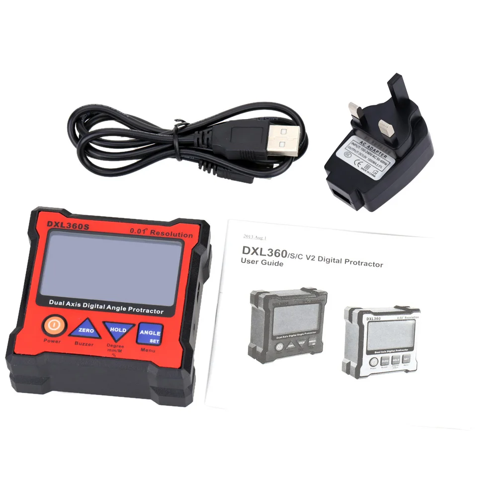 

DXL360S Dual Axis Digital With 5 Side Magnetic Base High-precision Dual-axis Digital Display Level Gauge 100-240V 50-60Hz