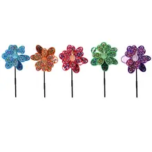 1 шт. двухслойный Павлин лазерные блестки ветряная мельница красочный ветер Spinner домашний сад Декор Двор детская игрушка подарок Прямая