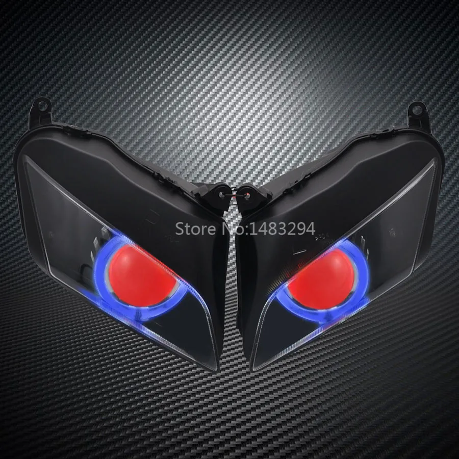 

Assembled Custom Modified Projector HID Conversion Headlight Blue Angel Eyes Red Demon Eyes Fits For Honda CBR600 RR 07-12