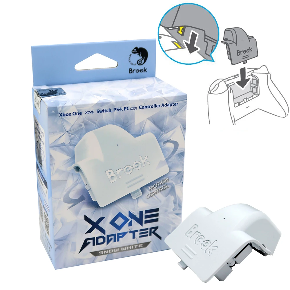 

Brook X One Adapter for Xbox One to for PS4/Nintend Switch for Xbox One/PC Wireless Adapter and Rechargeable Battery White