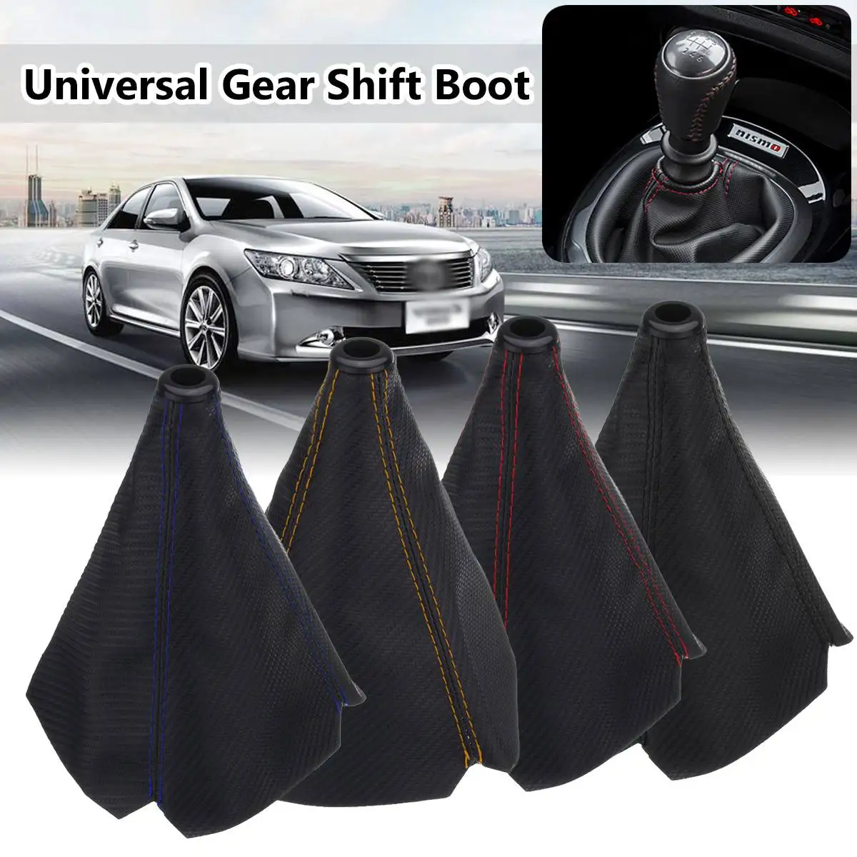 

Universal Carbon Fiber Car Auto Gear Shift Collars Car Manual Shifter Gear Shift Boot Cover Gaiter