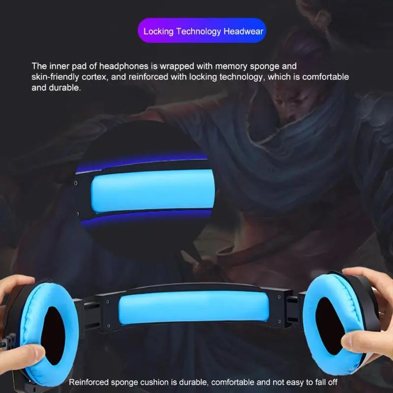 ALLOYSEED Game Pads use G600 Gaming Headsets Headphones with Light Mic Stereo Deep Bass Earphones Audio Video Accessories