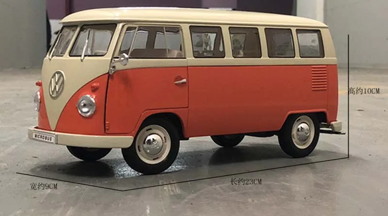 1:18 Volkswagen T1 Samba Van модель автобуса из сплава игрушечные машинки классический литой
