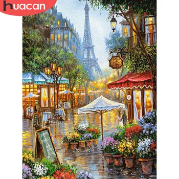 

HUACAN 5D DIY Diamond Painting Scenic Eiffel Tower Full Square Embroidery Sale Picture Rhinestone Diamond Mosaic Home Decor