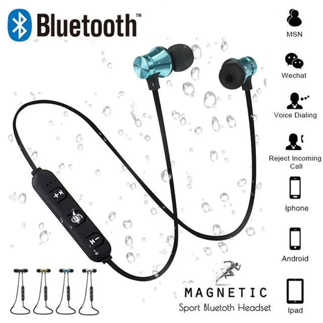 

Magnetic attraction Bluetooth Earphone Headset waterproof sports 4.2 with Charging Cable Young Earphone Build-in Mic headphone
