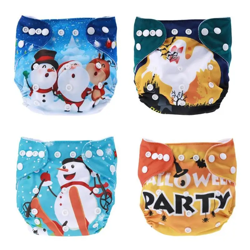 Buy Baby Reusable Diapers Newborn Baby Waterproof Adjustable Nappies Christmas