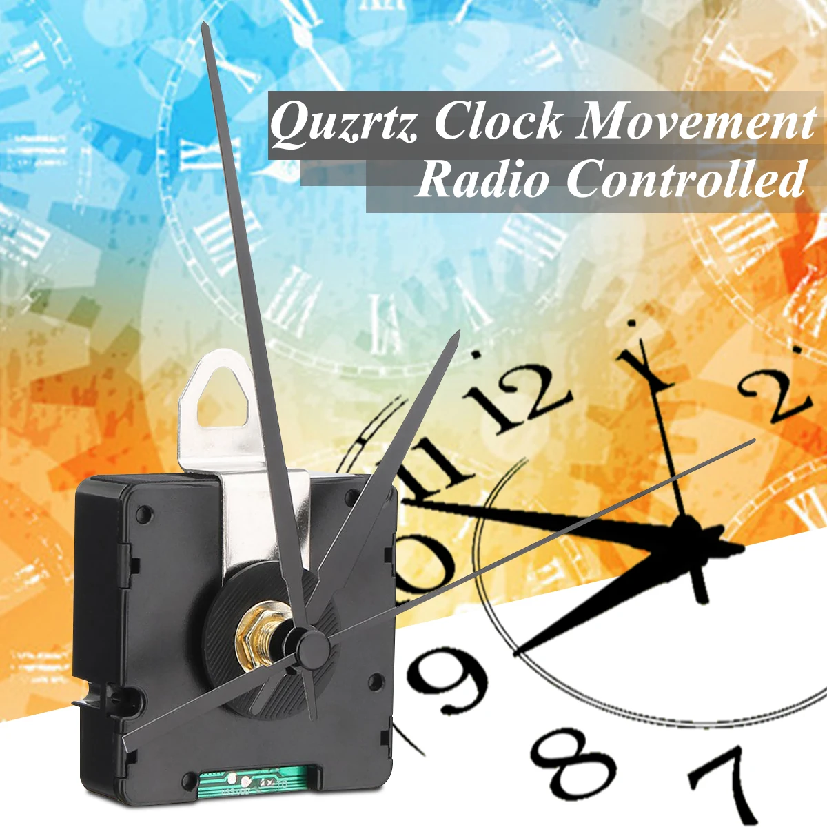 

DIY Quartz Clock Movement Radio Controlled with Hour Minute Second Hand Replace Repair Parts Kit