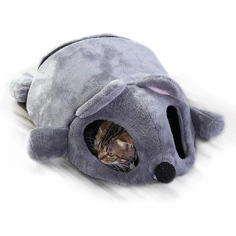 

Mouse Shape Cat Bed Soft Warm Waterproof Bottom Cat House Pet Mats Puppy Cushion Hamster Rabbit Bed Pet Products cama gato
