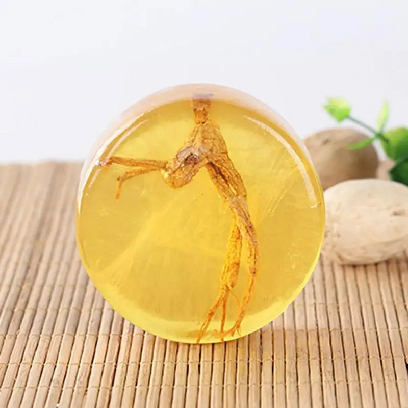 Ginseng Handmade Soap Chinese Herb Honey Kojic Acid Soap Whitening Shrink Pores Body Face Skin Care 4
