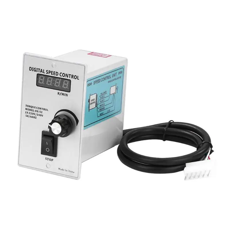 

220V-240V Digital Display US-52 Stepless Speed Motor Controller Regulator for Motor and Electrical Equipment 300W