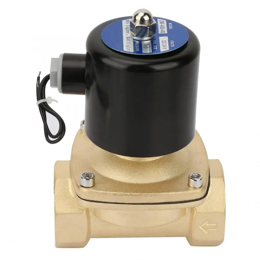 DN40 латунь нормально закрытый электромагнитный клапан для воды нефть и газ DC24V электромагнитный клапан