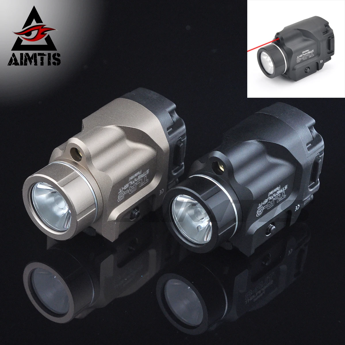 

AIMTIS Tactical Red Laser Flashlight TLR-8 Streamlight Compact Pistol Flashlight Fits GLOCK 17 19 19x 22 23 For Hunting