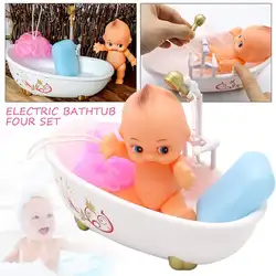 Детский имитационный игровой костюм для девочек для душа, игрушки для ванной, мини-кукла, электрический спрей для воды, костюм для ванной