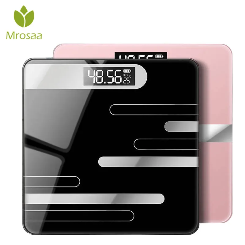 Pаспродажа Ванная комната напольные весы ЖК Дисплей Корпус шкала стекло смарт электронные весы цифровые весы Баланс ожирения весом 26x26 см 180 кг 50 г