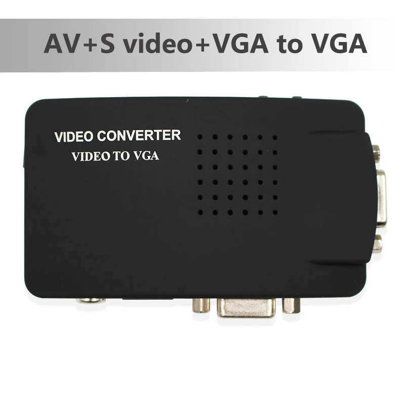 

RCA CVBS Composite S-Video AV In to VGA Out Converter Adapter for Monitor Notebook Black VGA to AV Composite S video