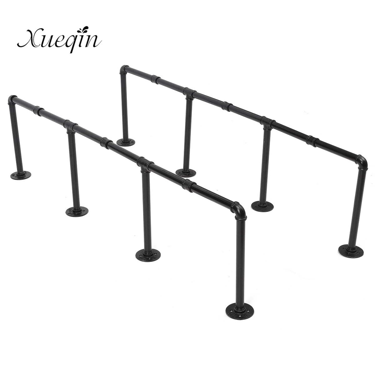 

KiWarm Industrial Retro Design Black Iron Pipe Wall Mount Shelf Shelving 145cm Height For Home Bathroom Hardware
