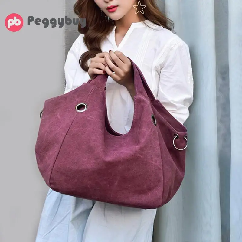 

Large Capacity Women Bags Shoulder bolsos Women Solid Color Canvas Top-handle Bags Famous Designers fashion Handbags 2019 Sac