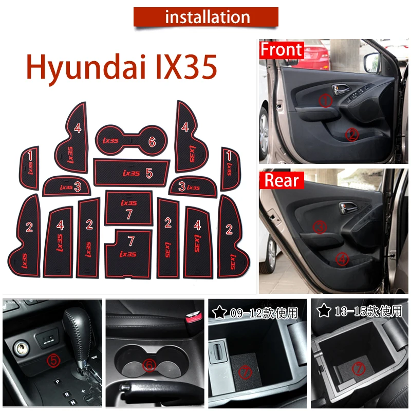 16 шт. для Hyundai IX35 2012 2013 2014 автомобильные аксессуары внутренняя Гейт игровой коврик