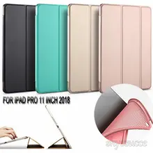 For New iPad Pro 11 Inch 2018 Case Silicone Soft Back Slim Pu Leather Smart Stand Cover Case Auto Sleep / Wake up
