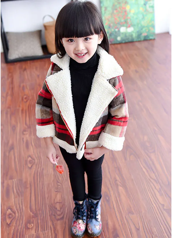 Детское шерстяное пальто; короткое плотное пальто для девочек