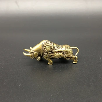 

Collectable Chinese Brass Carved Animal Zodiac Cattle Exquisite Small Statues