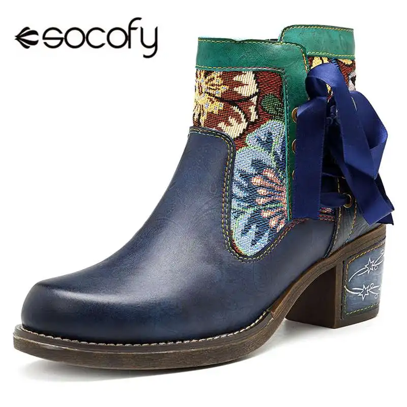 Aliexpress.com : Buy Socofy Western Cowgirl Boots Women Shoes Retro ...