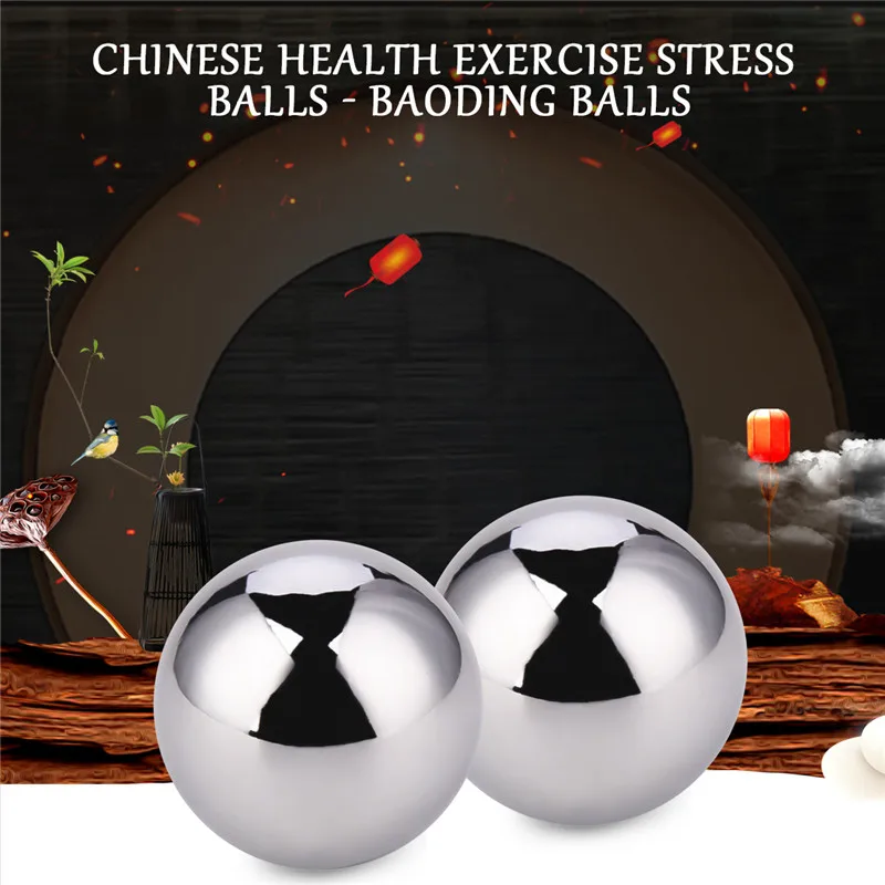 

1Pair 43mm Health Ball Hand Massage Exersice Metal Meditation Stress Relief Fitness Massage Handball Health Care Product
