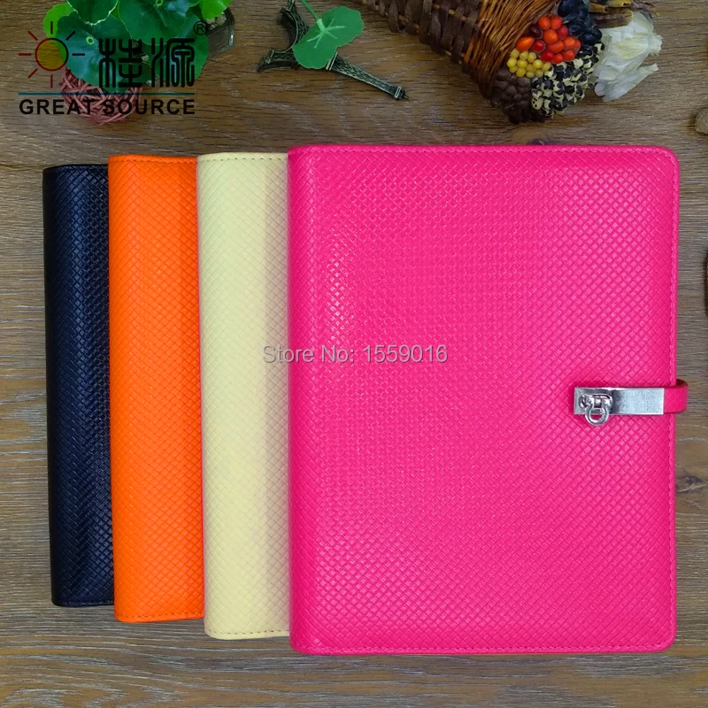 B5 Conference Folder Metal 9 Rings Binder With Ziplock Pocket Colorful