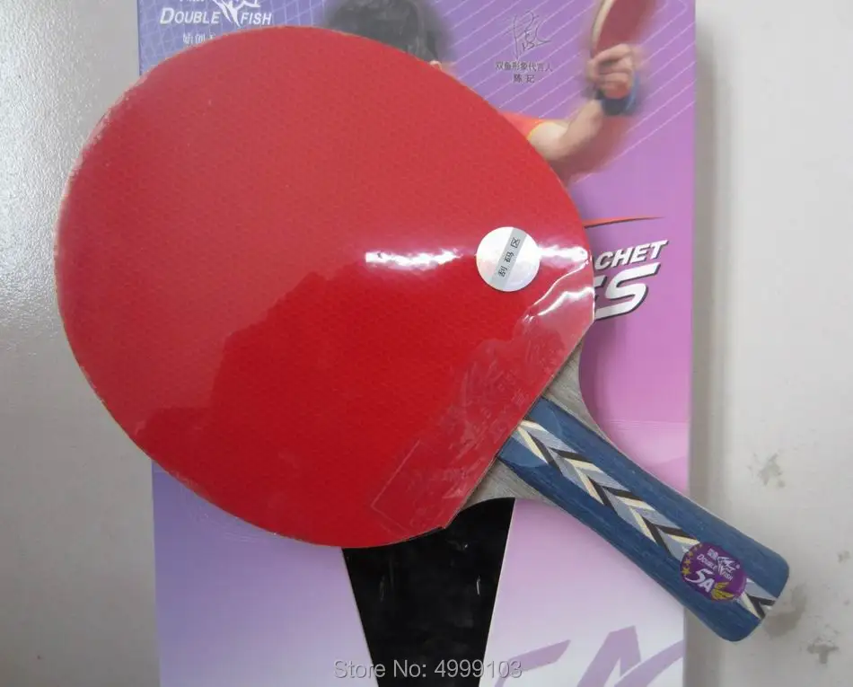 الأصلي الأسماك مزدوجة تنس طاولة النهائي مضرب 5A-C 5AC FL مقبض طويل حلقة مع هجوم سريع الخشب الخالص المضرب