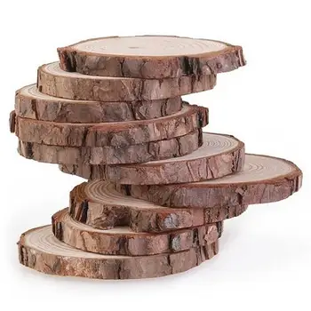 

10Pcs 20Pcs 30Pcs Optional Wood Log Slices Discs For DIY Crafts Wedding Centerpieces Home Party Deco Christmas