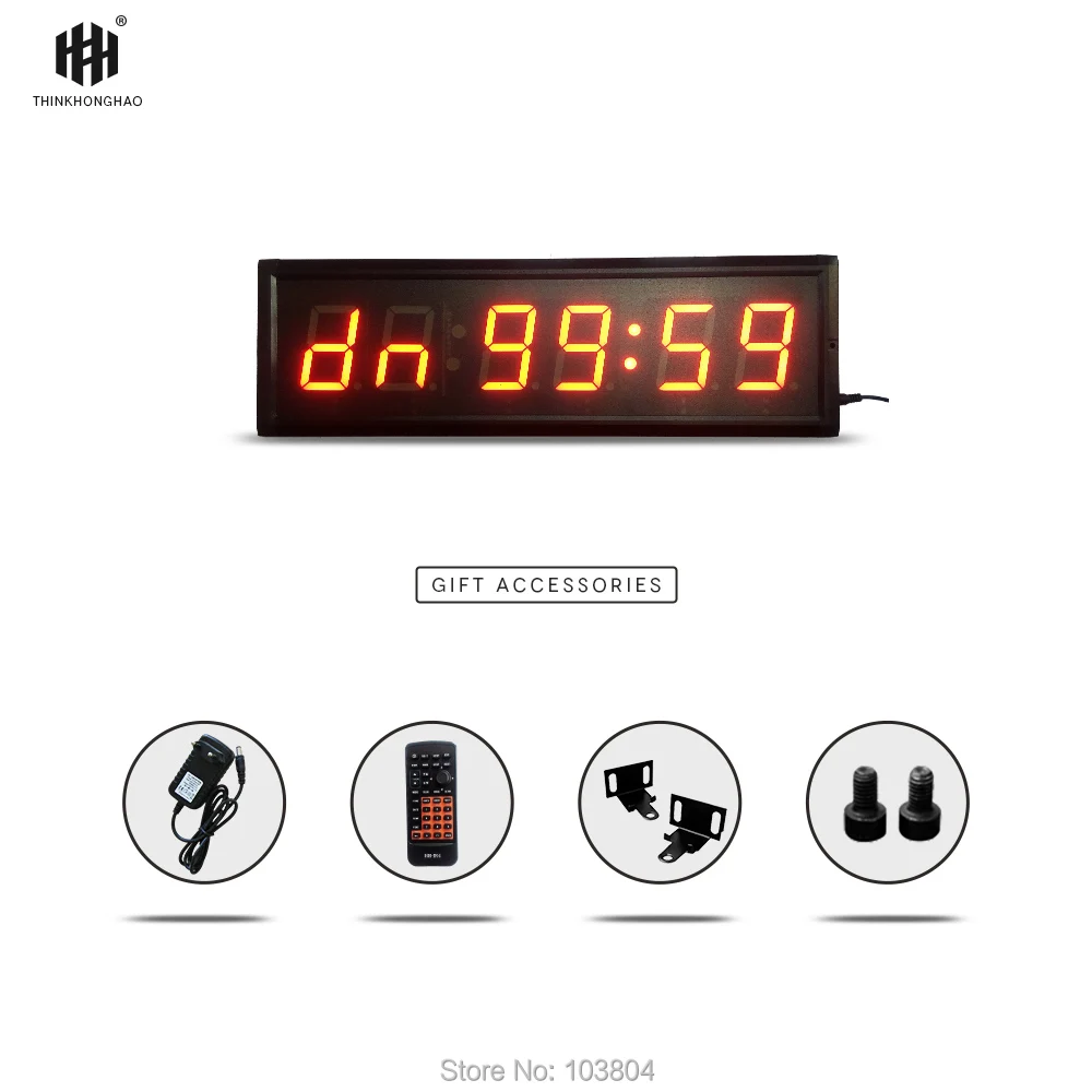 

Free shipping remote control internal programming muti-function GYM coach LED timer countdown and count-up clock (HIT6-3R)