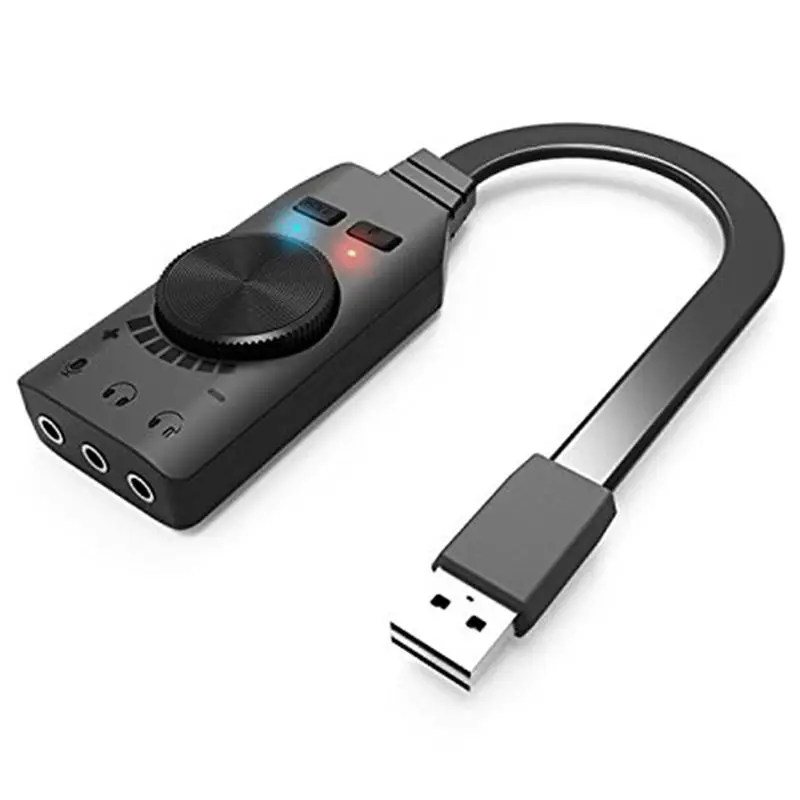 Аудио USB интерфейс Виртуальный 7,1 канал аудио USB адаптер Звуковая карта адаптер 3,5 мм микрофон и Аудио бесплатный привод один ключ 7,1 CH EMC