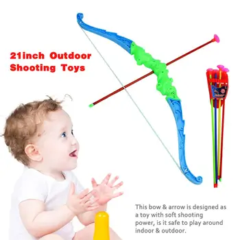 

Outdoor Shooting Toys For Children Simulation Plastic Bow 4PCS Arrow Toy Safety Soft EVA Arrow 1 X Bow 4 X Arrows