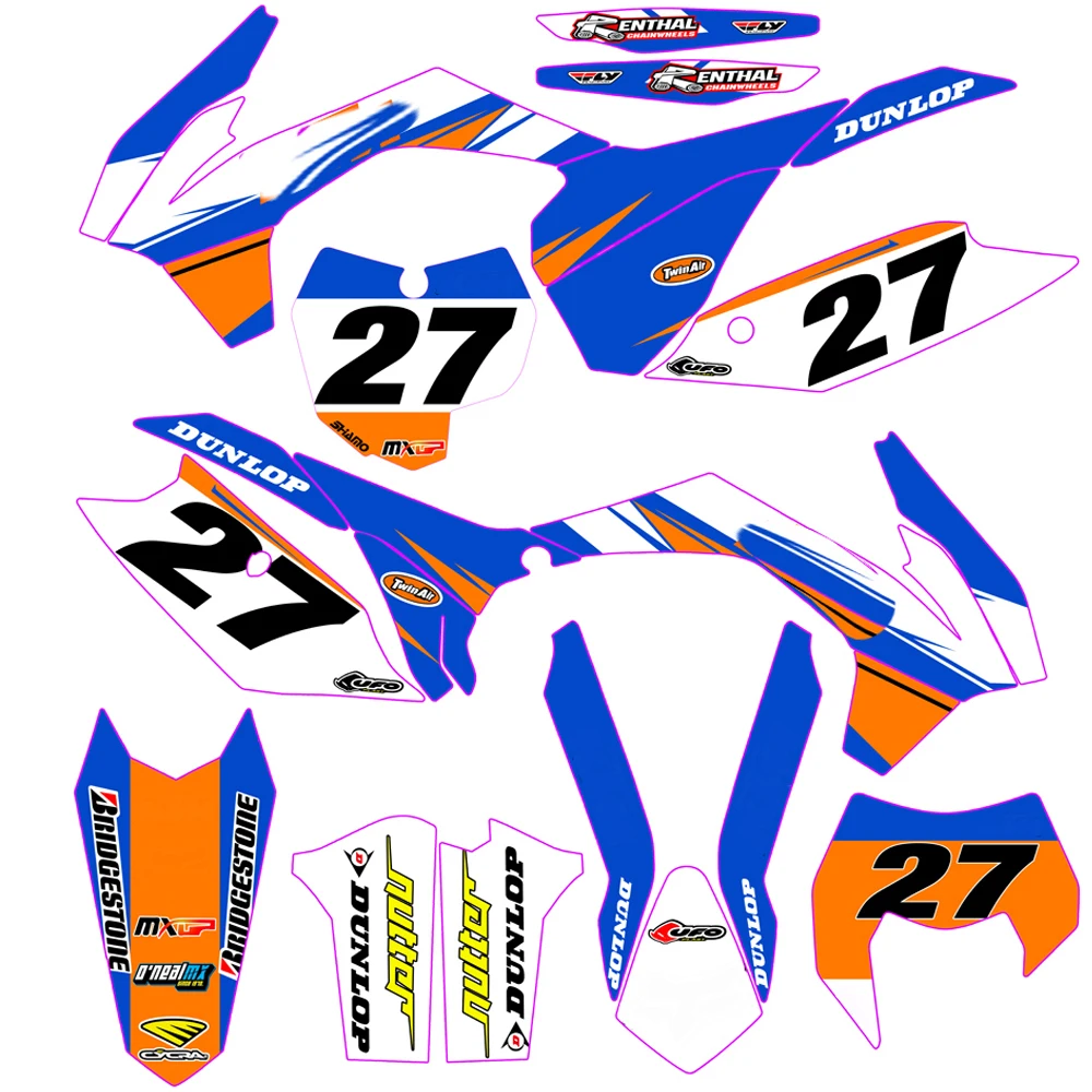 

Custom Number Team Graphic Background Decals Sticker Kit For KTM EXC EX-C 2014 2015 SX SXF SX-F 2013 2014