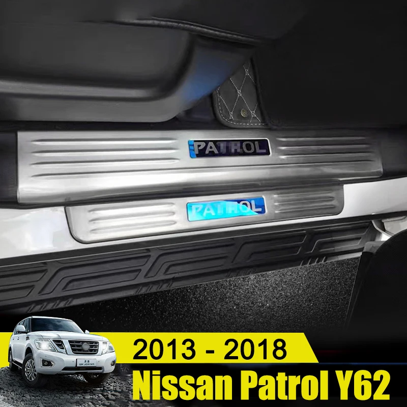 

For Nissan Patrol Y62 2013-2015 2016 2017 2018 Stainless steel Car Styling welcome pedal door sill threshold pedals Accessories