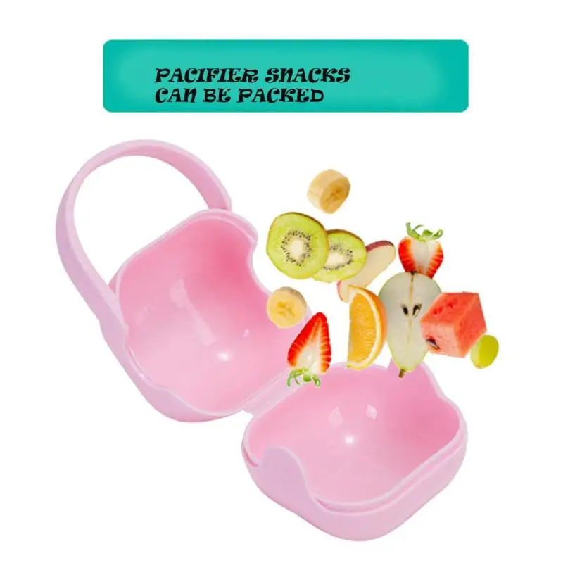 

1pc Smile Face Pattern Portable Baby Pacifier Box Dustproof Kids Nipple Case Infants Nibbler Soother Teether Safe Food Snack Box