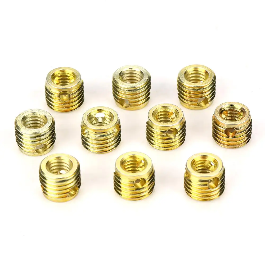 10Pcs 307 Carbon Steel Self tapping Thread Inserts Accessories Inner M6*1.0 Outer M10*1.25in