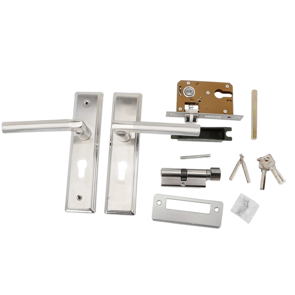 Puerta de ba/ño Juego de Cerradura de manija de Puerta de aleaci/ón de Zinc Juego de Cerradura de Palanca de Sala Cerradura de Seguridad para el hogar