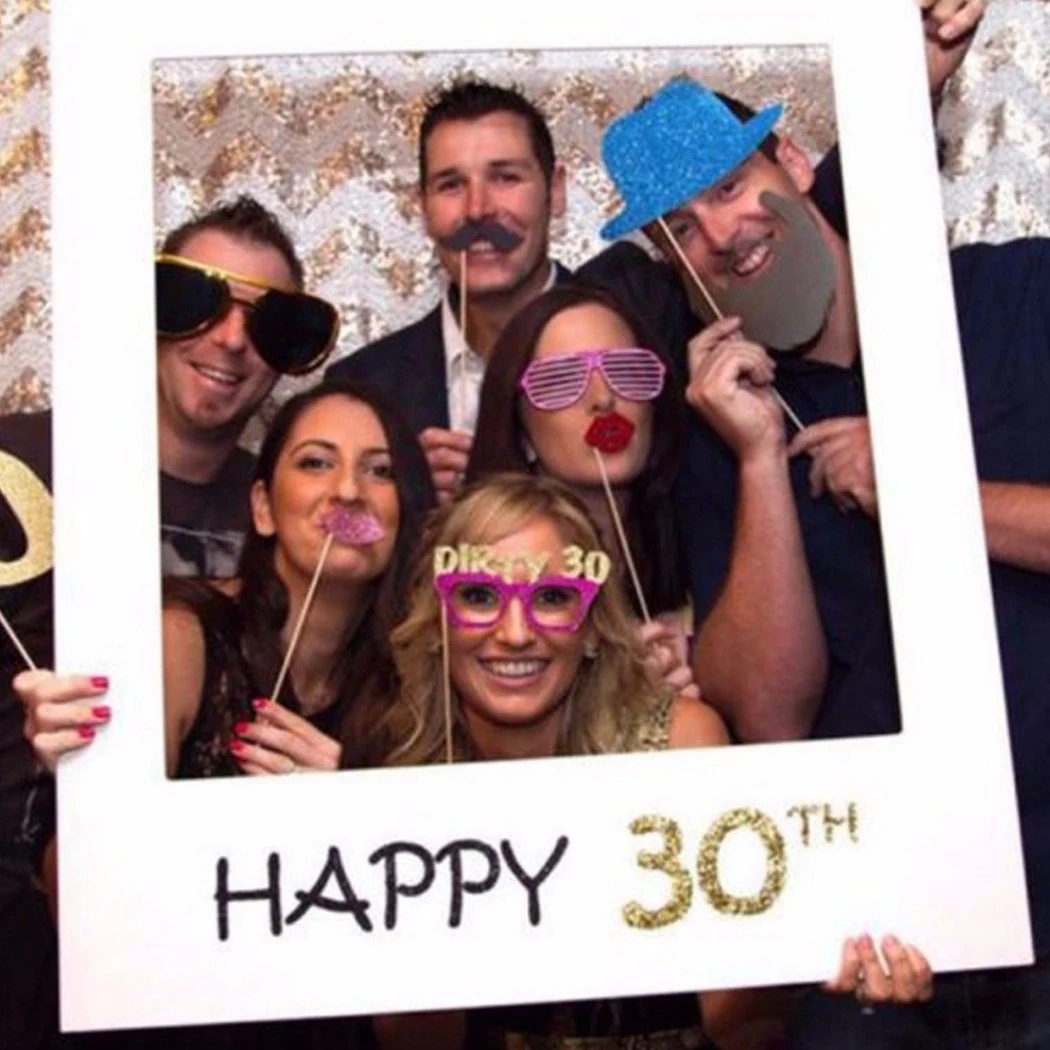 Family Gathering Photo Booth Frame Happy Birthday PhotoBooth Prop 30th