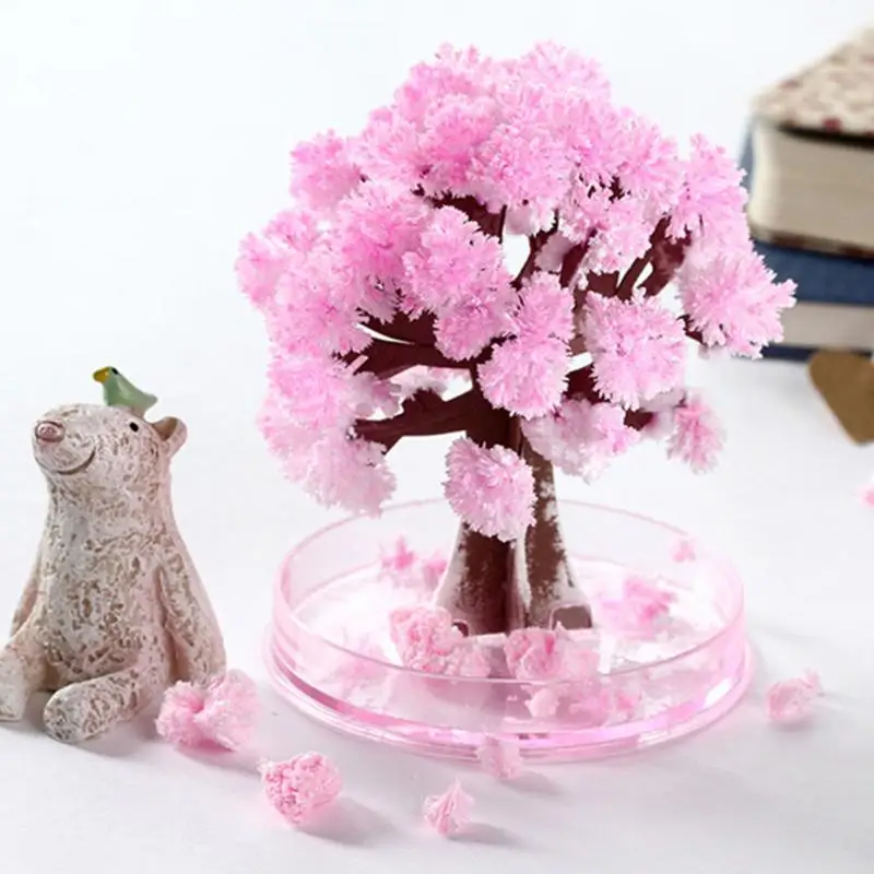 

13 * 11 cm Visual Magic Artificial Sakura Trees Decorative Growing DIY Paper Tree Gift Novelty Baby Toy Flower Tree Exploring