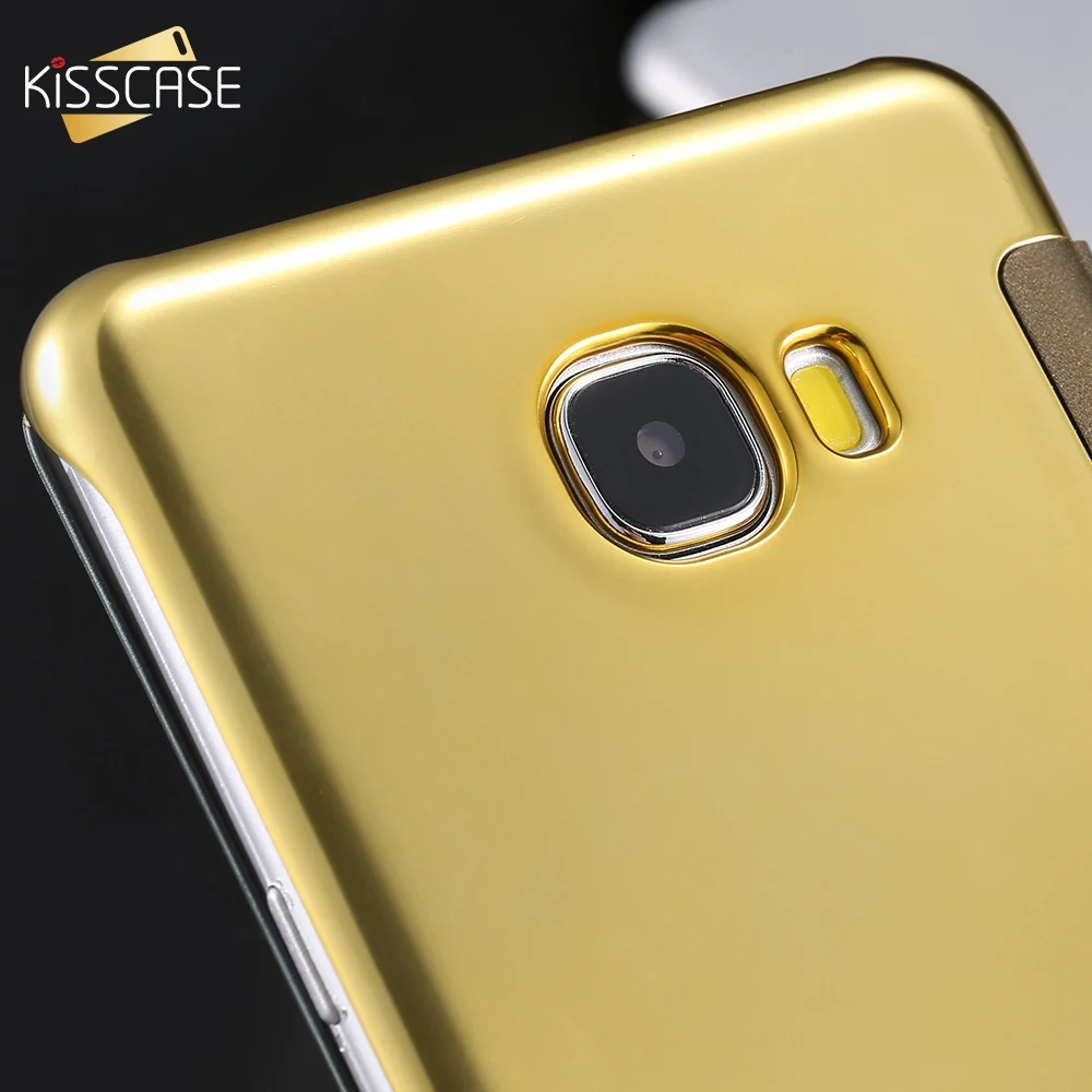 Флип Чехлы kisscase для Samsung Galaxy S8 Plus S6 S7 Edge прозрачный зеркальный чехол