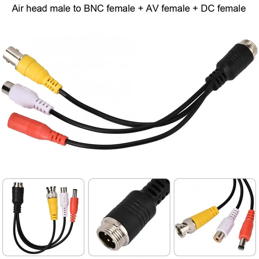 Автомобильный видео регистратор Удлинительный кабель Air Head Male to BNC AV DC Female Monitor