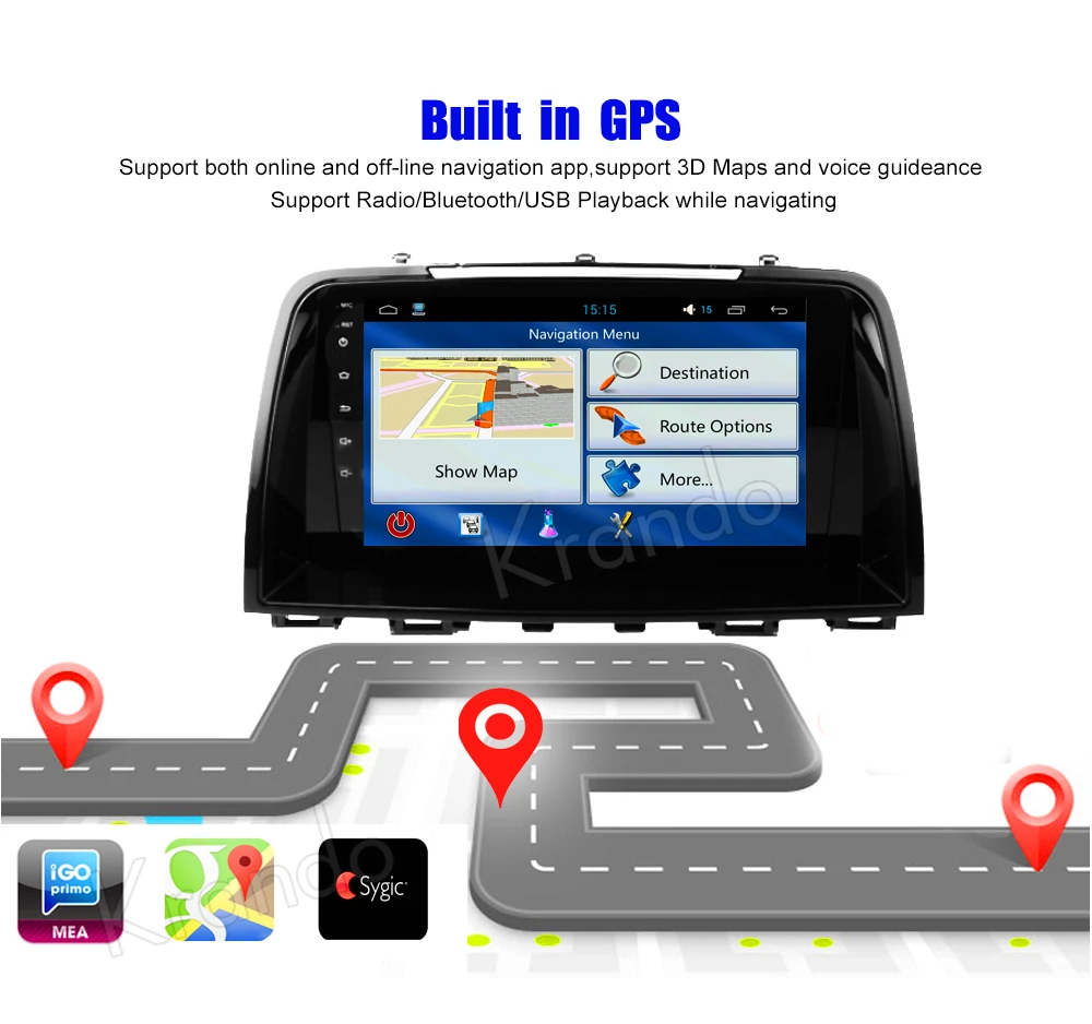 Cheap Krando Android 8.1 9" Full touch car Multimedia player for MAZDA 6 / ATENZA 2013-2016 navigation system radio gps wifi BT 5